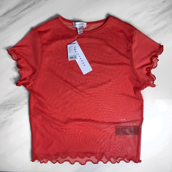 NEW RED TOP SHOP MESH TOP